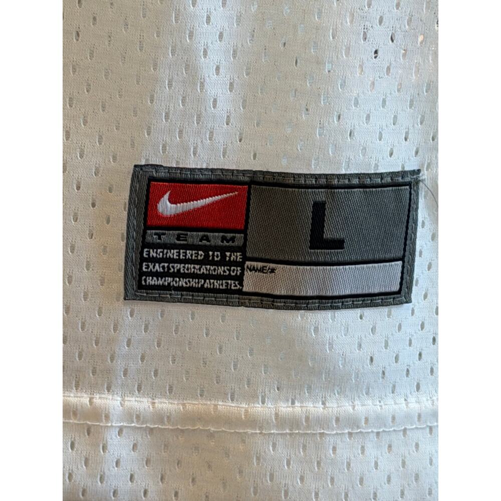 Nike White LSU Tigers Football Jersey Purple Yellow Stripes Numbers V-Neck Sz L - Picture 2 of 11